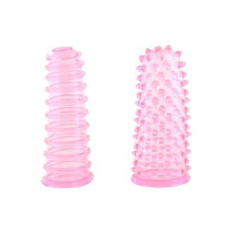 Set van 2 Stimulerende Vingerhoezen LUSTFINGERS 8.2 x 3 cm Roze