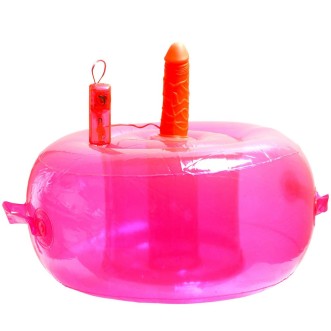 Kussen met realistische vibrator om op te rijden ECSTASY LOUNGE 16 x 4 cm Roze