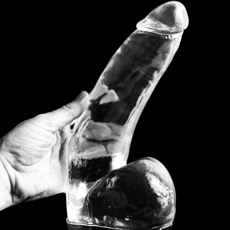 Gigantische Realistische Dildo TOLVER Dark Crystal 28 x 6,7 cm Transparant