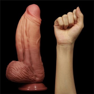 Gigantische Realistische Siliconen Dildo Dubbele Laag NATURE KING 24,5 x 7 cm Multicolor
