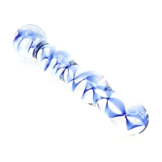 Glazen Dildo SCREW BEADS Transparant 17 x 3,5 cm