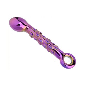 Glazen Dildo DROPS Paars 13,6 x 3 cm