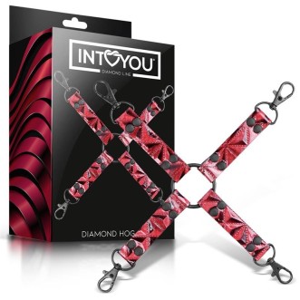 Hog Tie Vegan Leather Diamond Line Rood