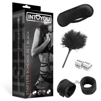 BDSM Line Bondage Kit Set van 4 Zwart