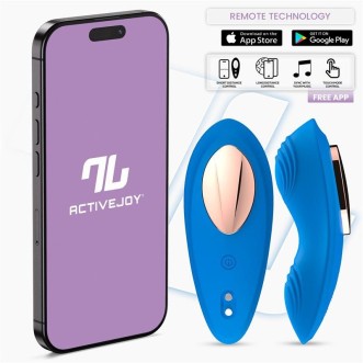Siliconen vibrerende stimulator voor slipjes met app-bediening voor smartphone INTOYOU 8,6 x 3,4 cm blauw oplaadbaar