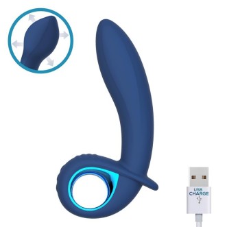 Vibrerende Opblaasbare Anale Plug in Silicone ALPHA 16 x 3.5 cm Blauw Oplaadbaar