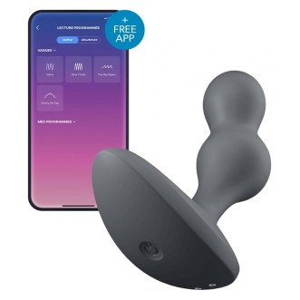 Anale Plug DEEP DIVER Satisfyer in Silicone met APP 11 x 3,3 cm Zwart Oplaadbaar