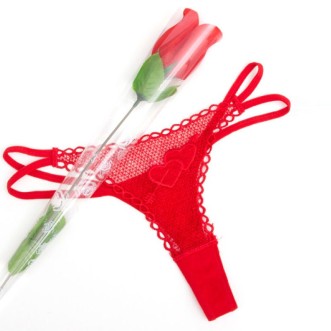 Kanten string in een rozenknop - One size.