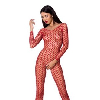 Kruisloze Sexy Bodystocking in Rood - One Size BS068