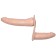 Dubbele Strap-On met verstelbaar harnas, interne dildo 13 x 3,7 cm en externe dildo 19 x 4,6 cm DUBBEL Licht Huidskleurig