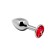 Metalen Anaalplug met Rode Edelsteen MINI METAAL S 7 x 2,8 cm Zilver