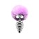 Metalen Anaalplug met Roze Pompon FLUFFY TWIST L 9 x 4 cm Zilver