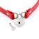 Vegan Leren Halsband met Hartslot en Sleutel Assepoester Rood