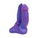 Dubbele siliconen dildo DEMON ORPHOX paars 18 x 4 cm en 17 x 4 cm