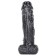 Reusachtige realistische dildo met Vac-U-Lock bevestiging, geaderd, zwart, 26 x 6,5 cm