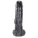 Reusachtige realistische dildo met Vac-U-Lock bevestiging, geaderd, zwart, 26 x 6,5 cm