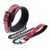 Vegan Leren Halsband met Lijn Diamond Line Rood
