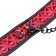 Vegan Leren Halsband met Lijn Diamond Line Rood