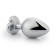 Metalen anaalplug met rode hartvormige edelsteen ROOD SCARLET L 9 x 4 cm Zilver