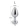 Metalen anaalplug met rode hartvormige edelsteen ROOD SCARLET L 9 x 4 cm Zilver