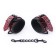 Verstelbare Vegan Leren Handboeien Diamond Line Rood