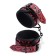 Verstelbare Vegan Leren Handboeien Diamond Line Rood
