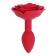 Siliconen Anaalplug met Roos A-Gusto 11 x 3 cm Rood