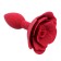 Siliconen Anaalplug met Roos A-Gusto 11 x 3 cm Rood
