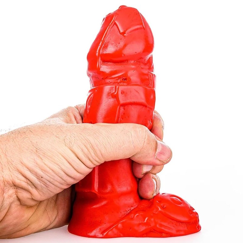Dildo Realista DAGGER Todo Vermelho 17 x 4,5 cm Vermelho
