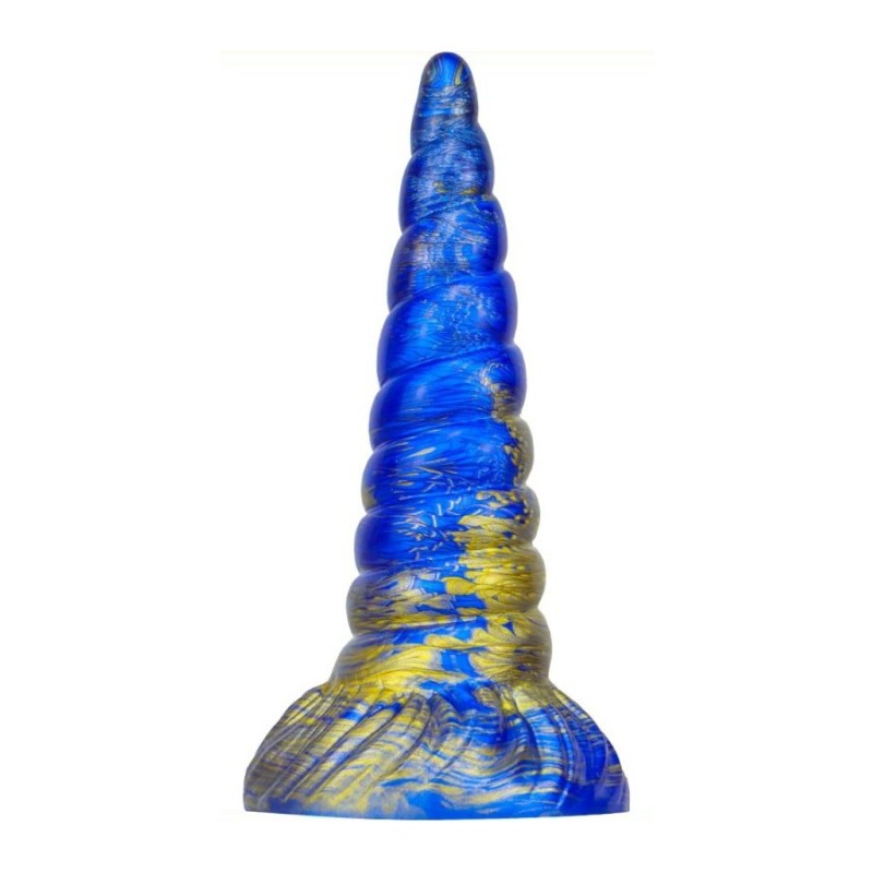 Dildo de Silicone UNIX Azul e Dourado 21 x 5,3 cm