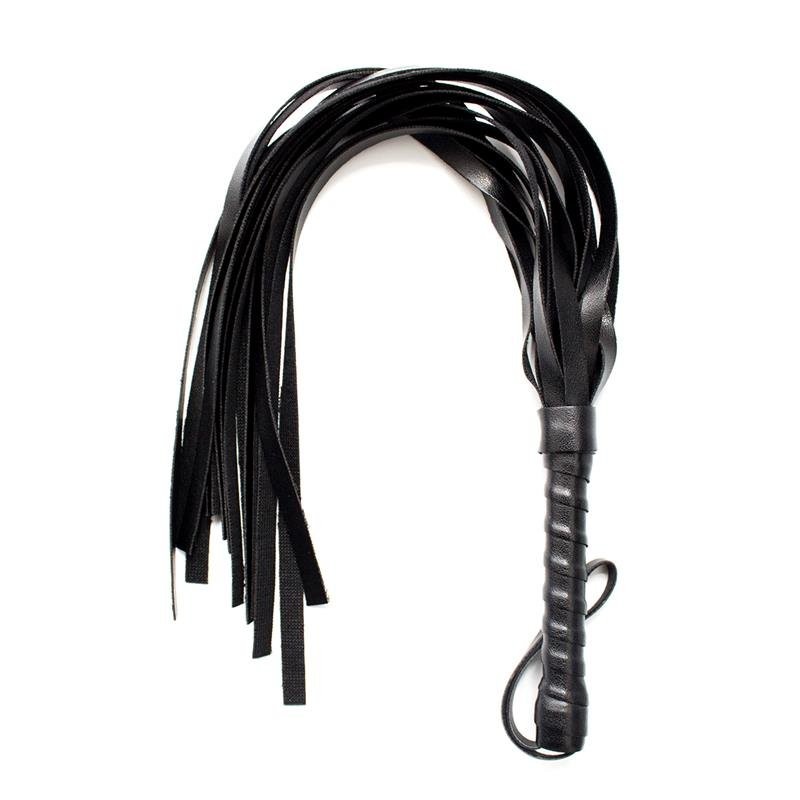 Chicote Multicord em Eco-couro, 45 cm, Linha BDSM LateToBed Preto