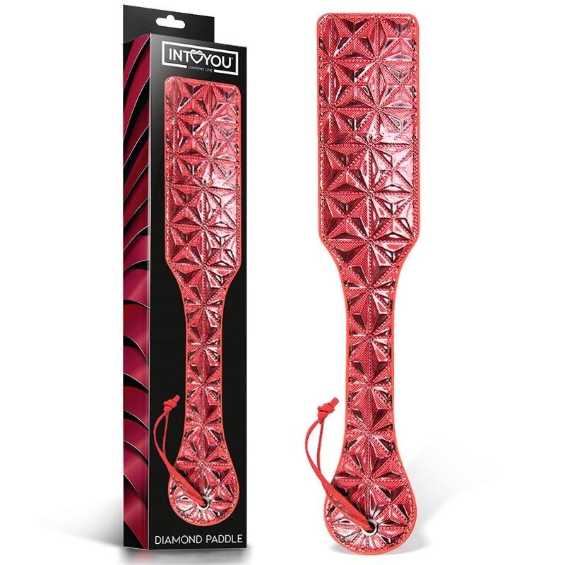 Remo de Spanking em Couro Vegano Linha Diamante Vermelho