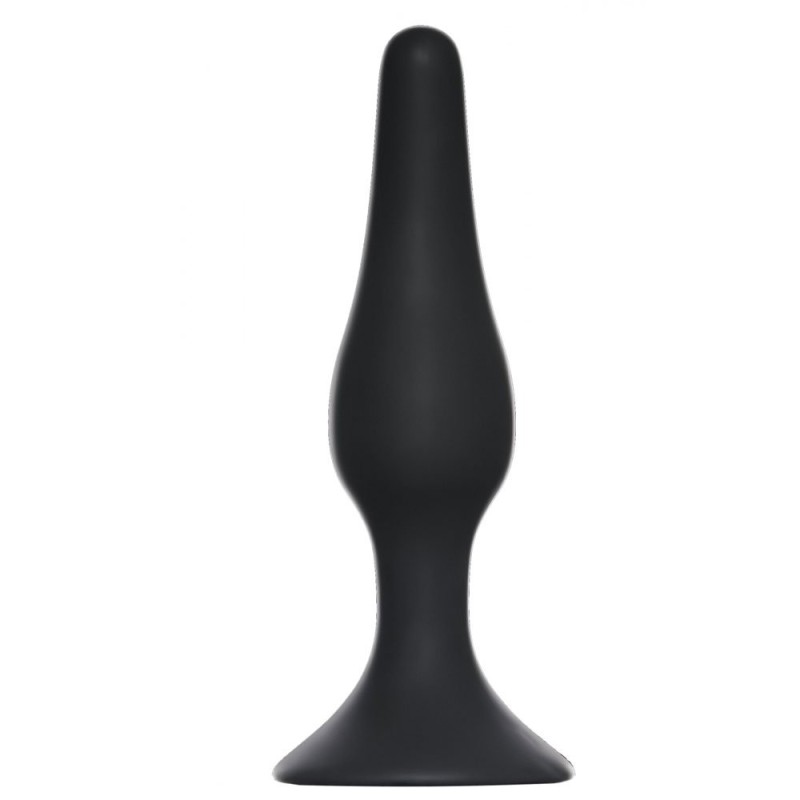 Plug Anal em Silicone SLIM 11,5 x 2,7 cm Preto