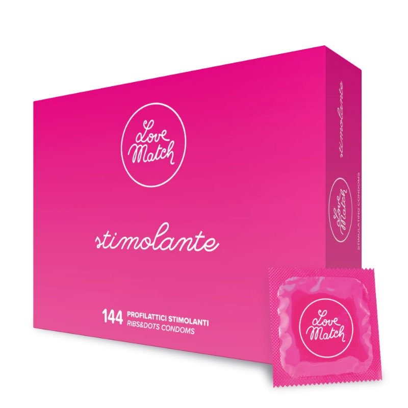 Preservativos estimulantes Ribs&Dots Love Match x 144