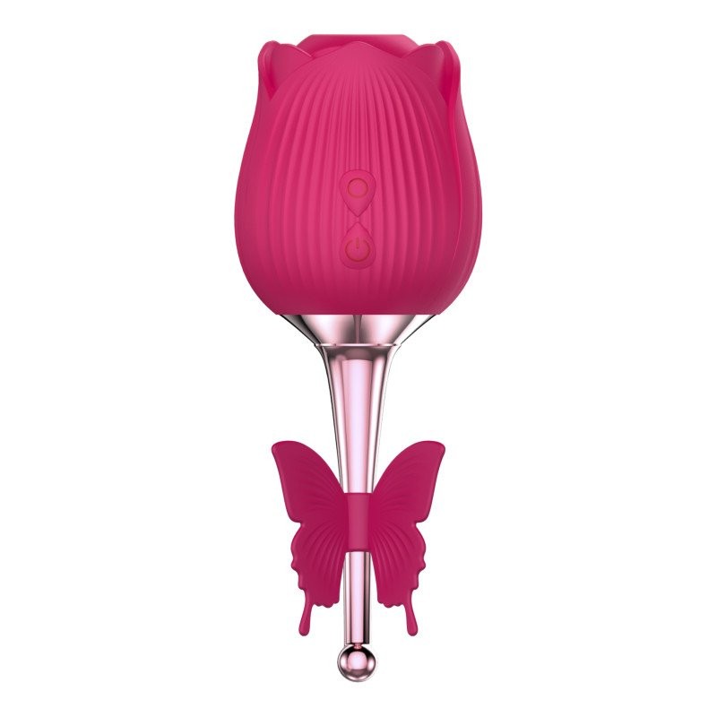 Estimulador e sugador clitoriano em silicone com vibrações concentradas recarregável cor rosa Martinella