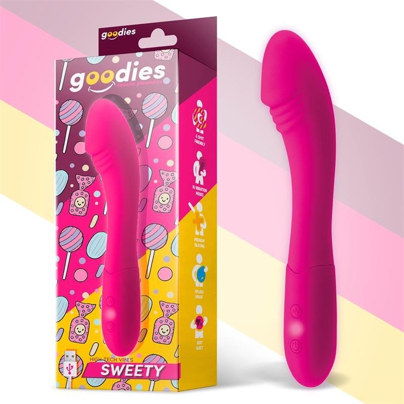 Vibrador Ponto G em Silicone SWEETY 19,5 x 3,5 cm Rosa Recarregável