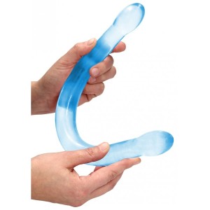 Dildo Duplo Real Rock Crystal Azul 42 x 3,5 cm