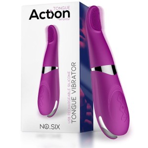 Língua Vibratória de Silicone para Clitóris e Ponto G NO. SEIS 19,3 x 4,8 cm Roxo Recarregável
