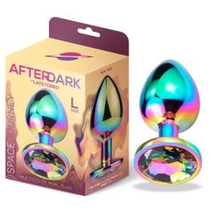 Plug Anal de Metal com Pedra Multicolorida SPACE JOURNEY L 9,5 x 4 cm Multicolorido
