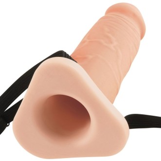 Strap-On com Dildo Oco FX 8 polegadas em Silicone 20 x 5 cm Pele Clara