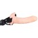 Vibrador Strap-On Vibratório com Arnês Ajustável e Dildo Oco Realístico EASY RIDER 17 x 4.3 cm Pele Clara