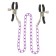 Grampos de Mamilos Ajustáveis com Corrente de Metal ToyJoy Roxo