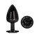Plug anal de metal com gema preta BLACKGEM L 7,5 x 4 cm Preto