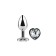 Plug Anal de Metal com Pedra de Coração Branco HEART WHITE S 7 x 2.8 cm Prata