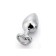 Plug Anal de Metal com Pedra de Coração Branco HEART WHITE S 7 x 2.8 cm Prata
