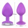 Plug Anal de Silicone com Pedra Branca BRILHANTE M 8 x 3,5 cm Roxo